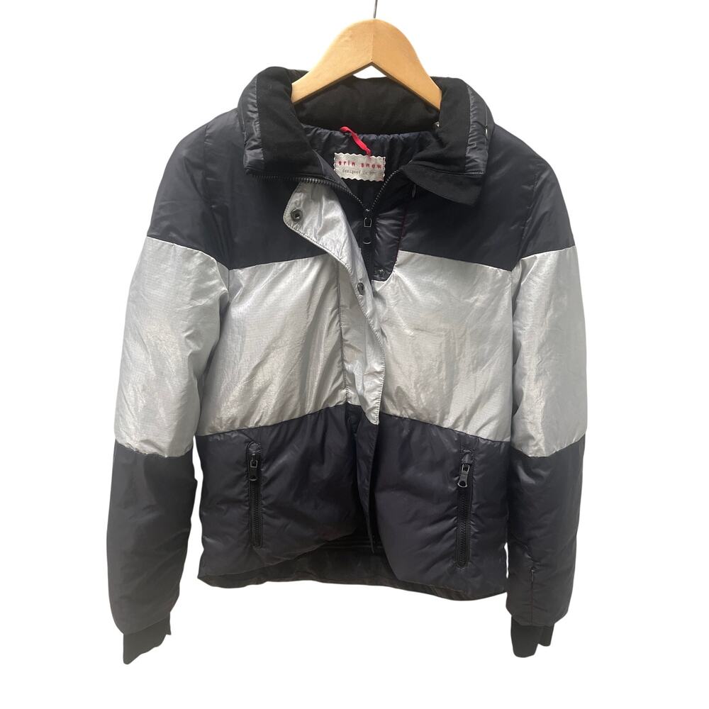 ERIN SNOW Jacket in silver and black size 6